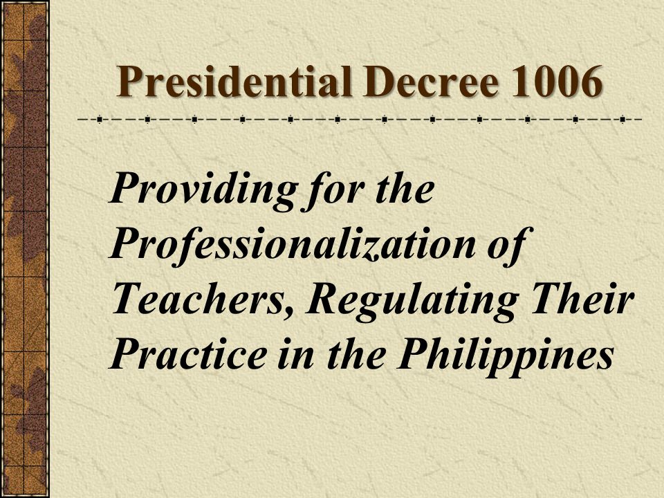 Republic act 7836 philippine teachers professionalization